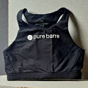 Heroine Pure Barre Sports Bra High Impact Sz Small Black/White EUC